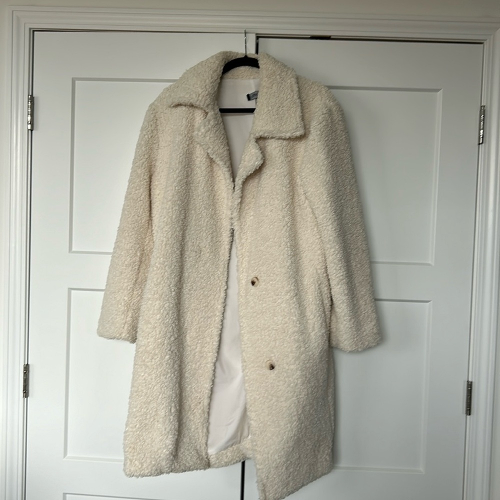 White Long Teddy Jacket